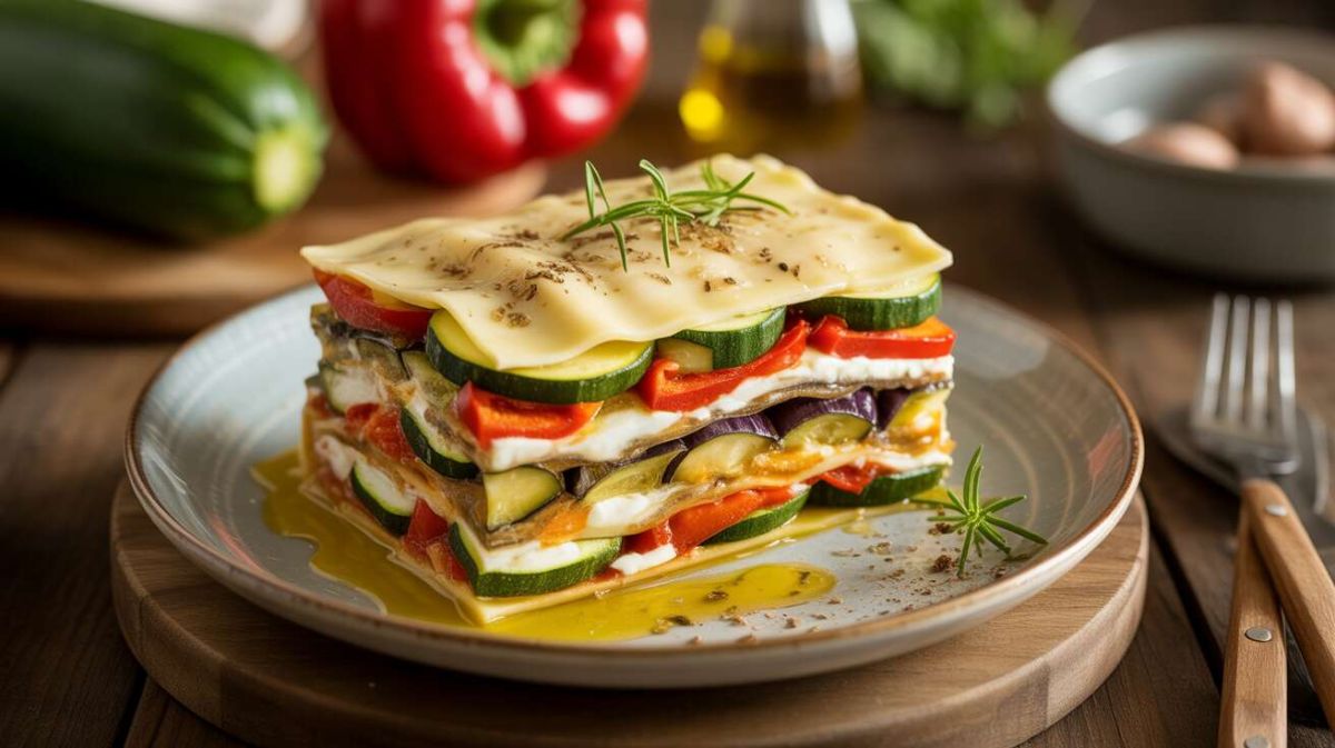 Millefeuille de légumes d'été au fromage frais