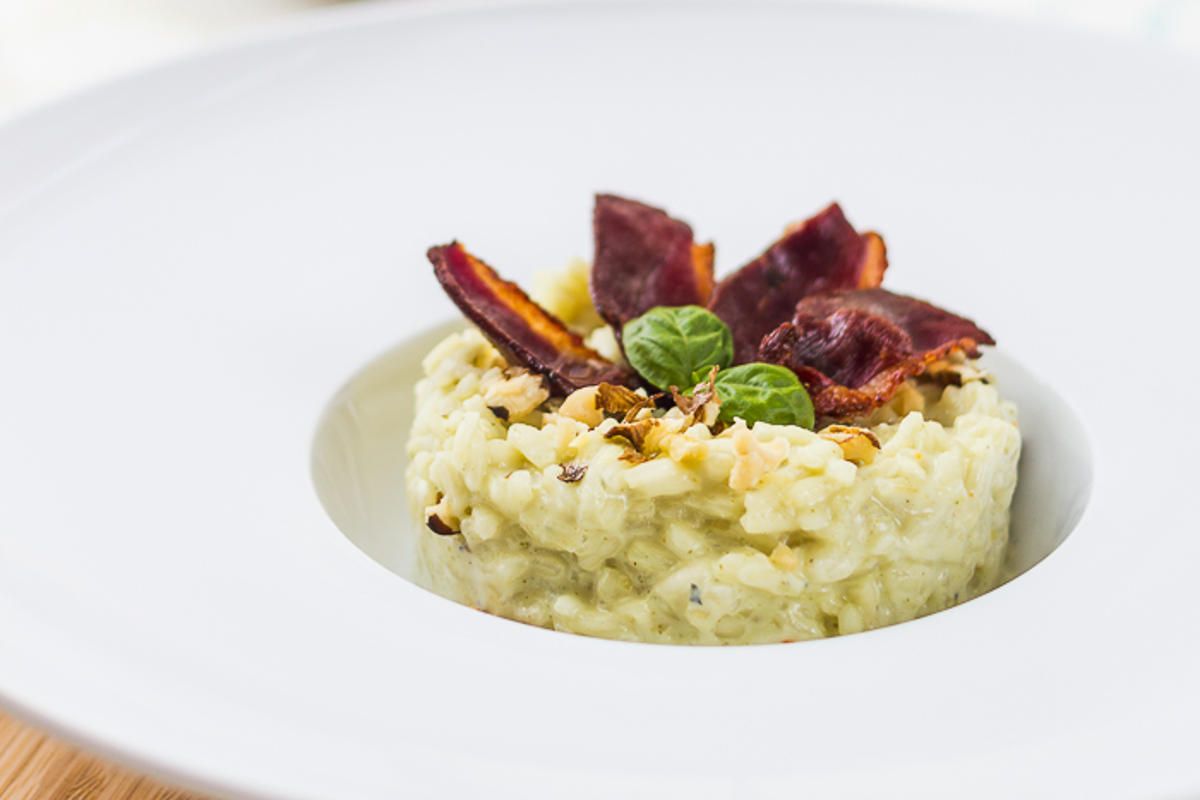 la fusion audacieuse du risotto et du magret croustillant