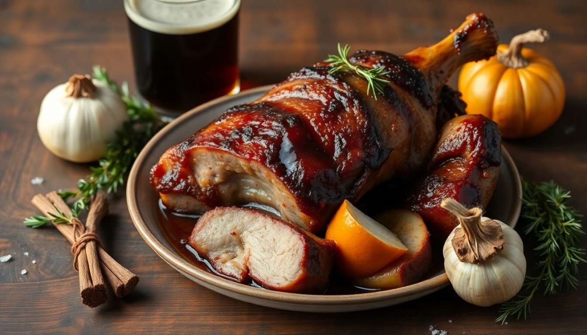 Le jarret de porc braisé à la bière : un plat réconfortant et savoureux