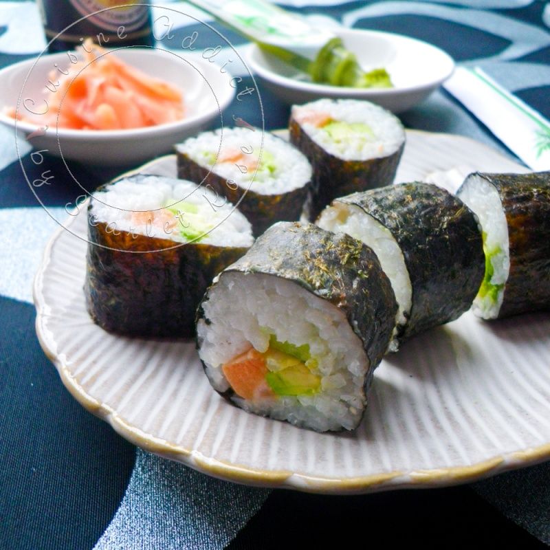 Makis saumon, avocat & concombre