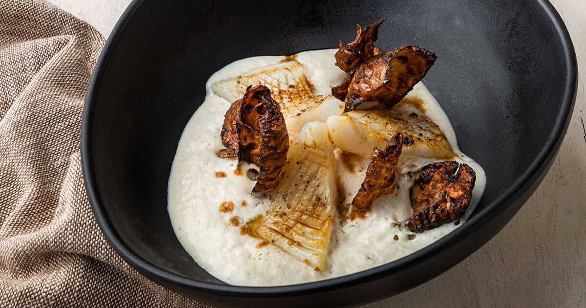 Une association audacieuse : seiche, topinambour et café par David Gallienne