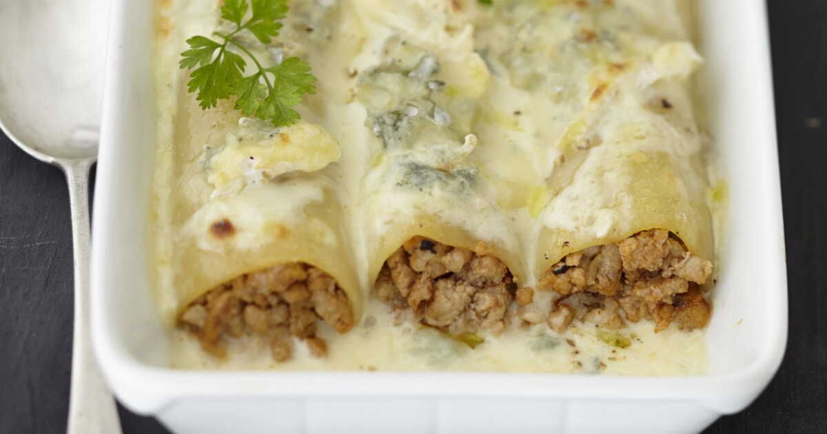 cannellonis gratinés au bleu