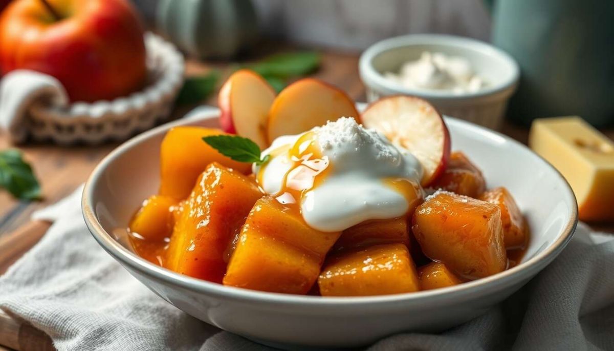 Yaourt aux pommes caramélisées : un délice à savourer