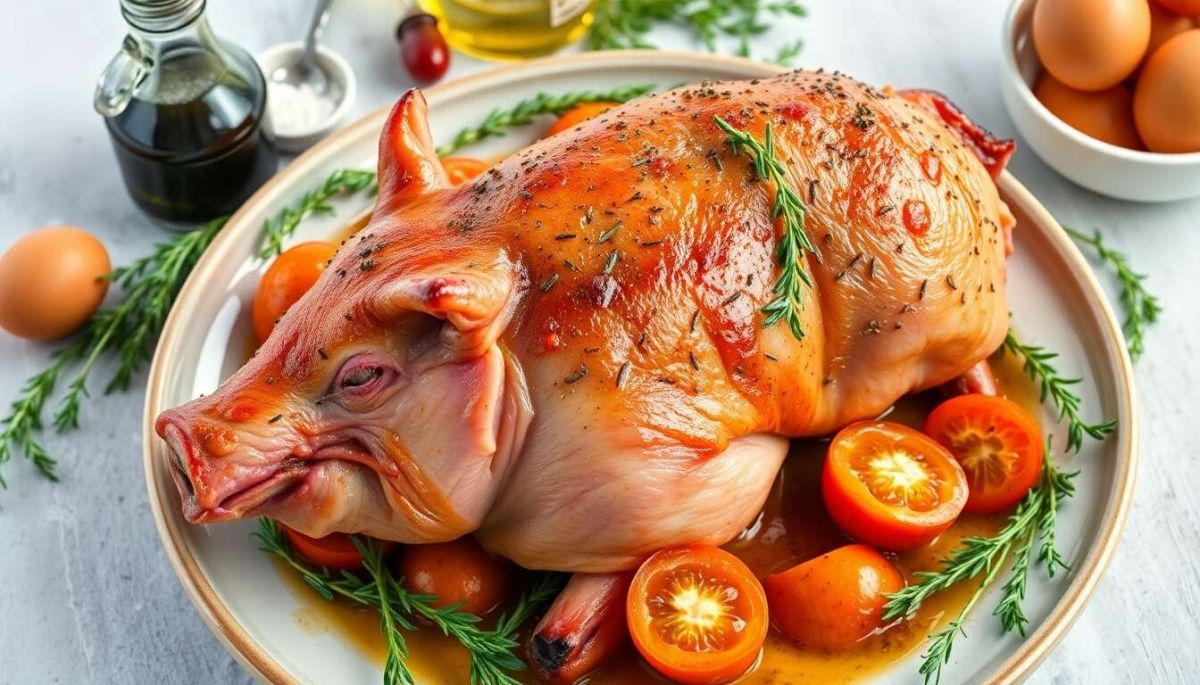 Un cochon de lait rôti qui éveille les papilles