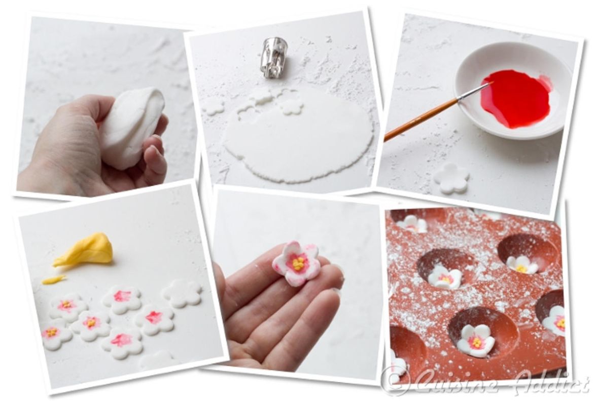 Tuto fleurs de cerisier et branches en pâte à sucre