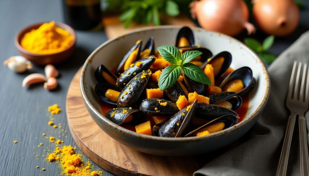 Moules marinière à la crème et au curry : une recette plein de saveurs