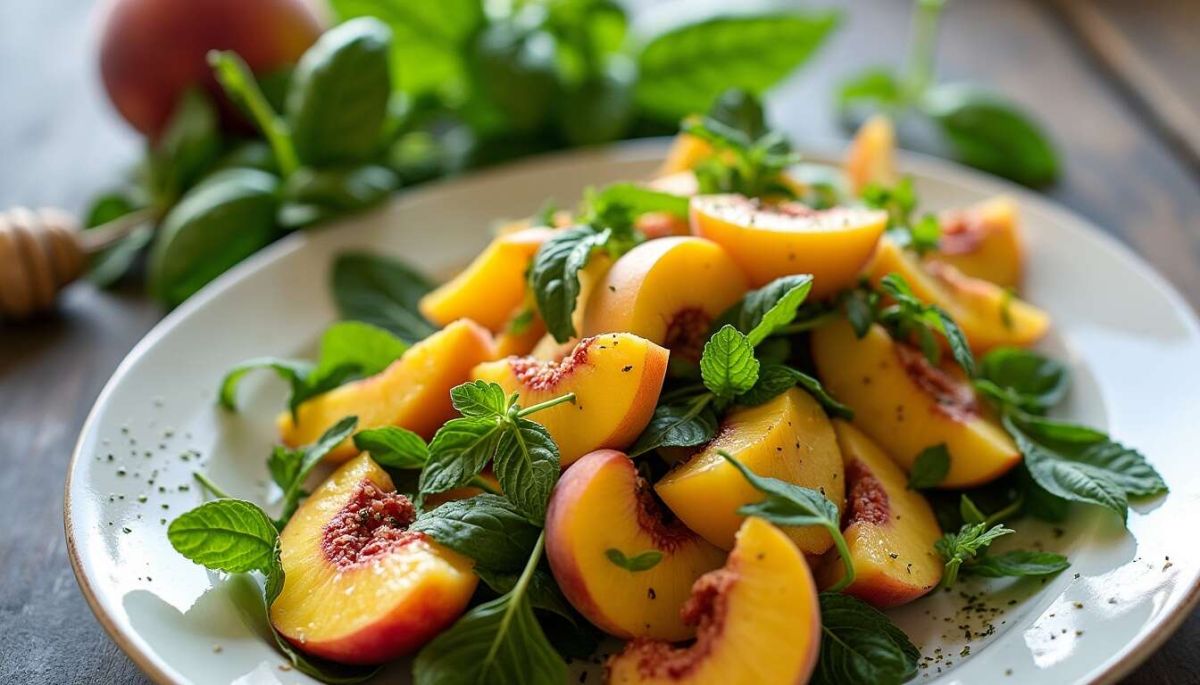 Une salade de pêches aux herbes pour sublimer vos journées d'été
