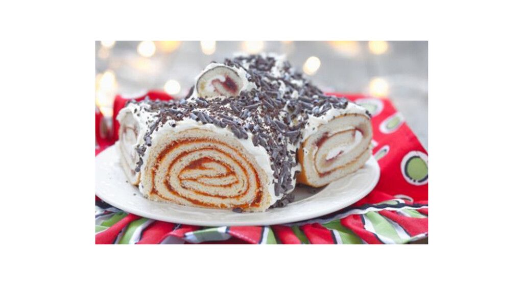 Bûche de Noël légère roulée à la marmelade d'orange